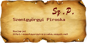 Szentgyörgyi Piroska névjegykártya