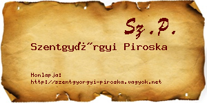 Szentgyörgyi Piroska névjegykártya