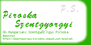 piroska szentgyorgyi business card